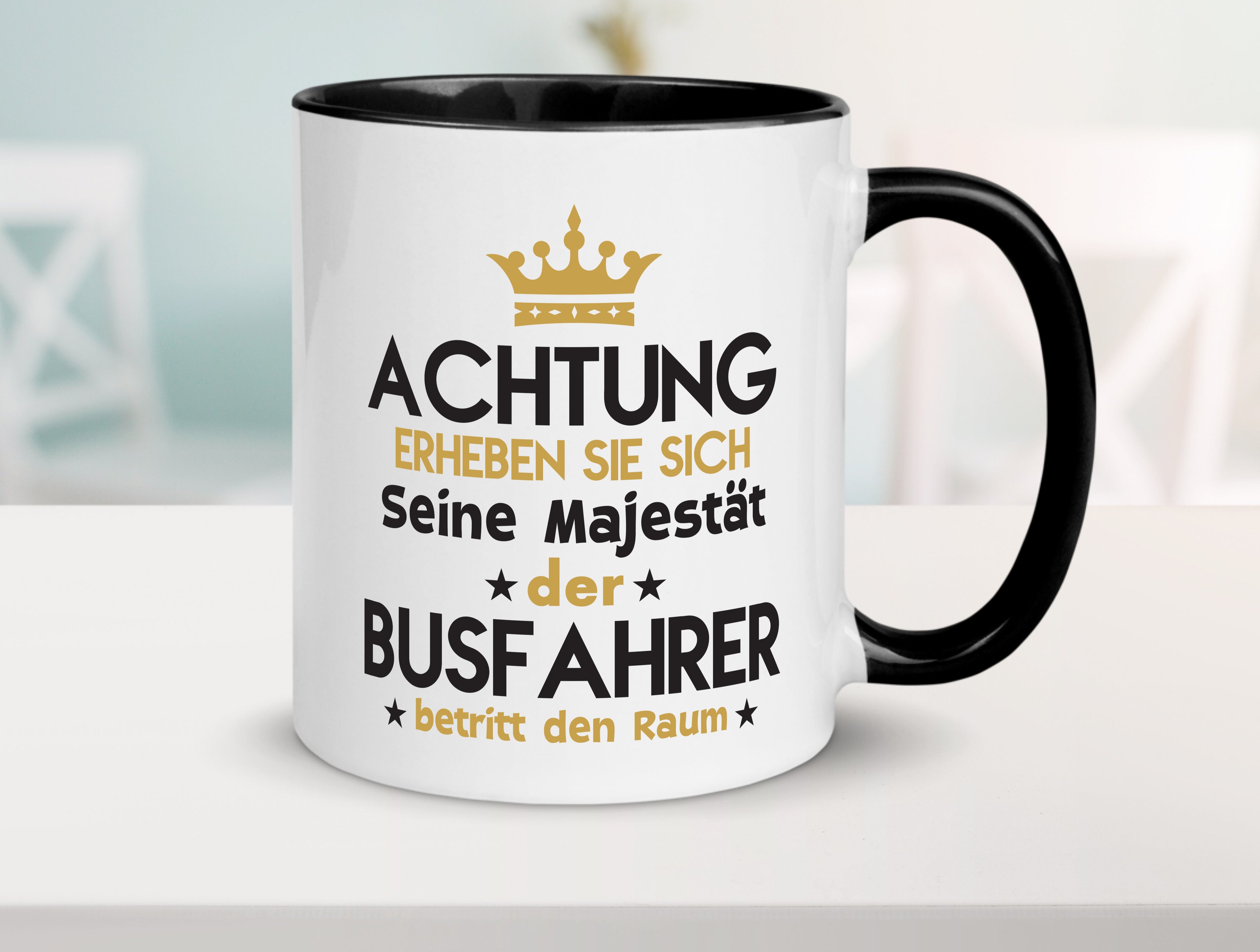 Seine Majestät Busfahrer | Berufsfahrer | Fahrer Tasse Weiß - Schwarz - Kaffeetasse / Geschenk / Familie