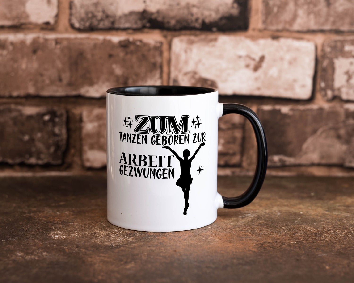 Zum Tanzen geboren | Tänzer Tasse | Arbeit Humor Tasse Weiß - Schwarz - Kaffeetasse / Geschenk / Familie