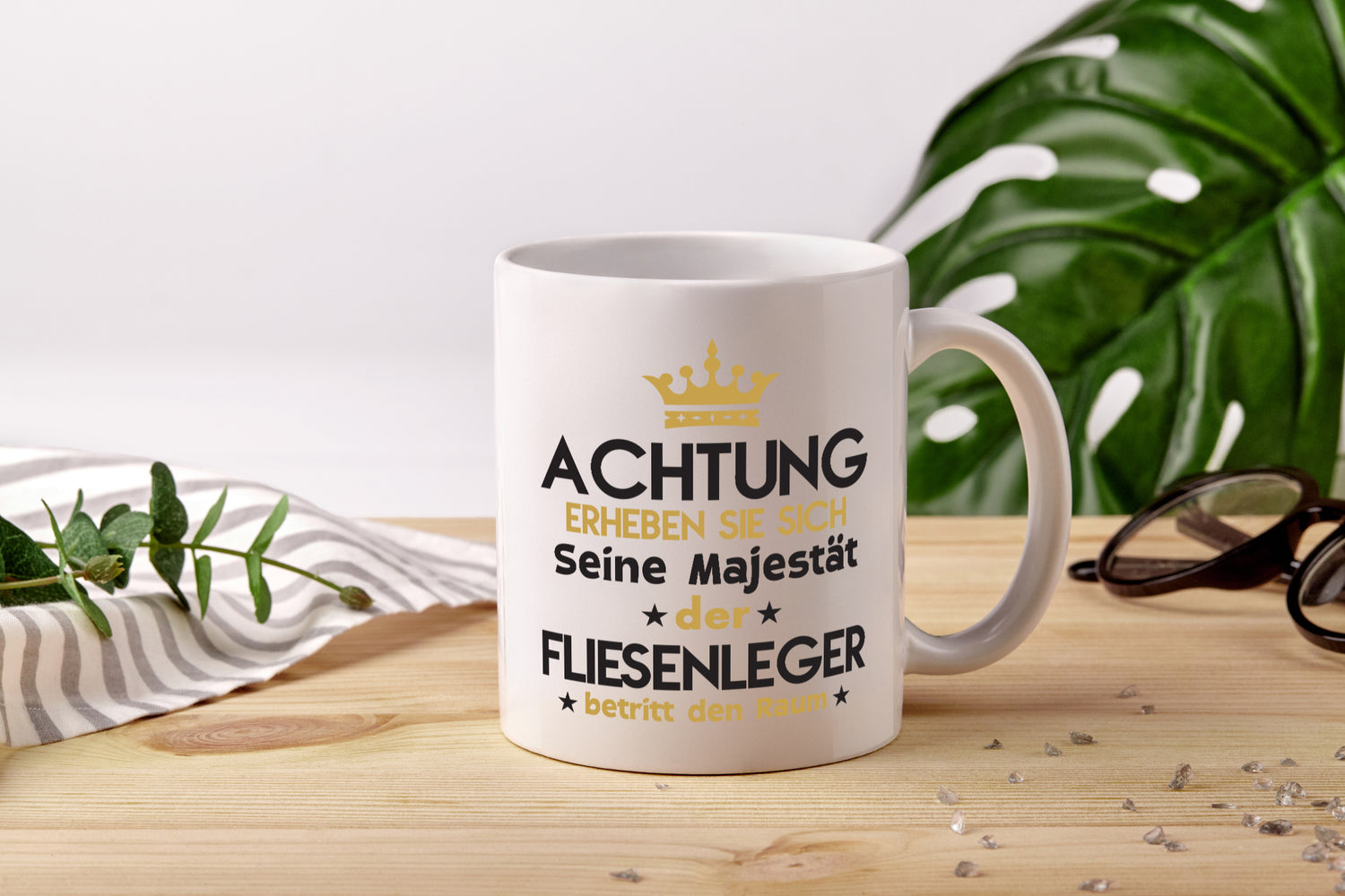 Seine Majestät Fliesenleger | Fliesenlegen | Bau - Tasse Weiß - Kaffeetasse / Geschenk / Familie