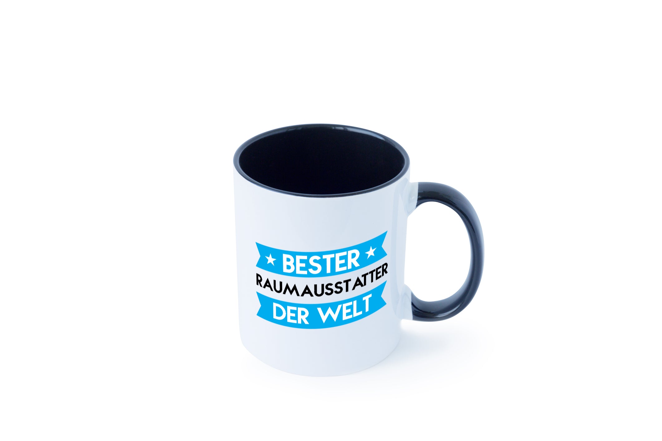 Bester Raumausstatter | Wohn Ausstatter Tasse Weiß - Schwarz - Kaffeetasse / Geschenk / Familie