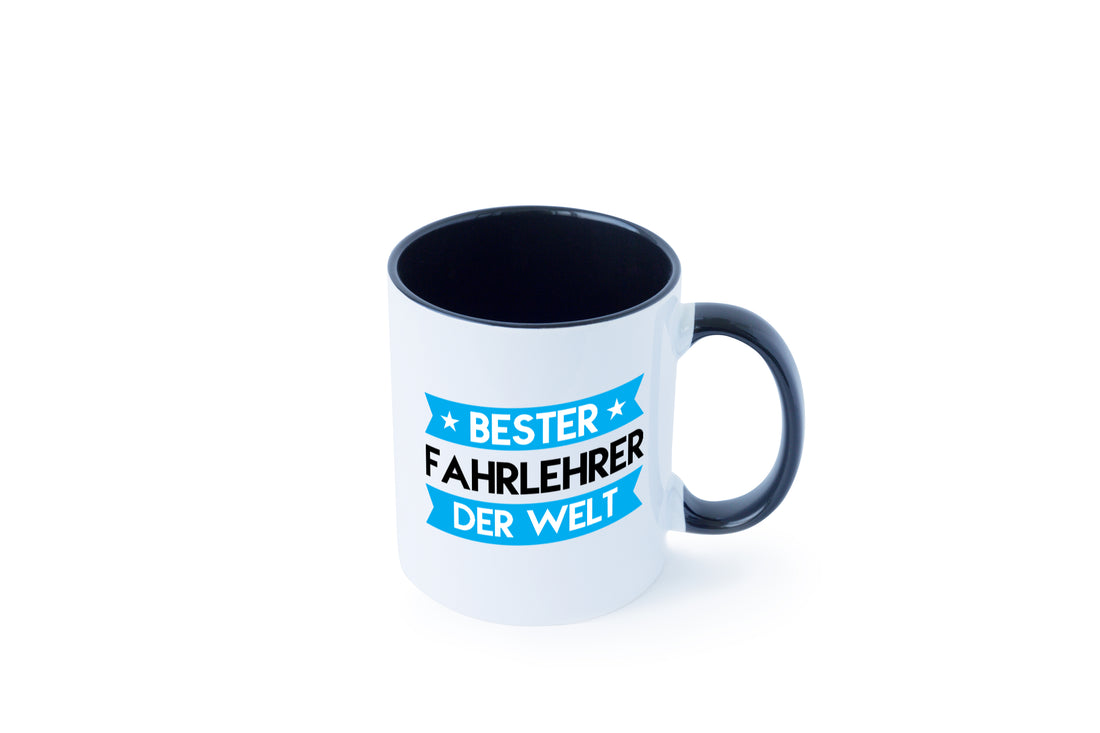 Bester Fahrlehrer | Fahrschule Tasse Weiß - Schwarz - Kaffeetasse / Geschenk / Familie