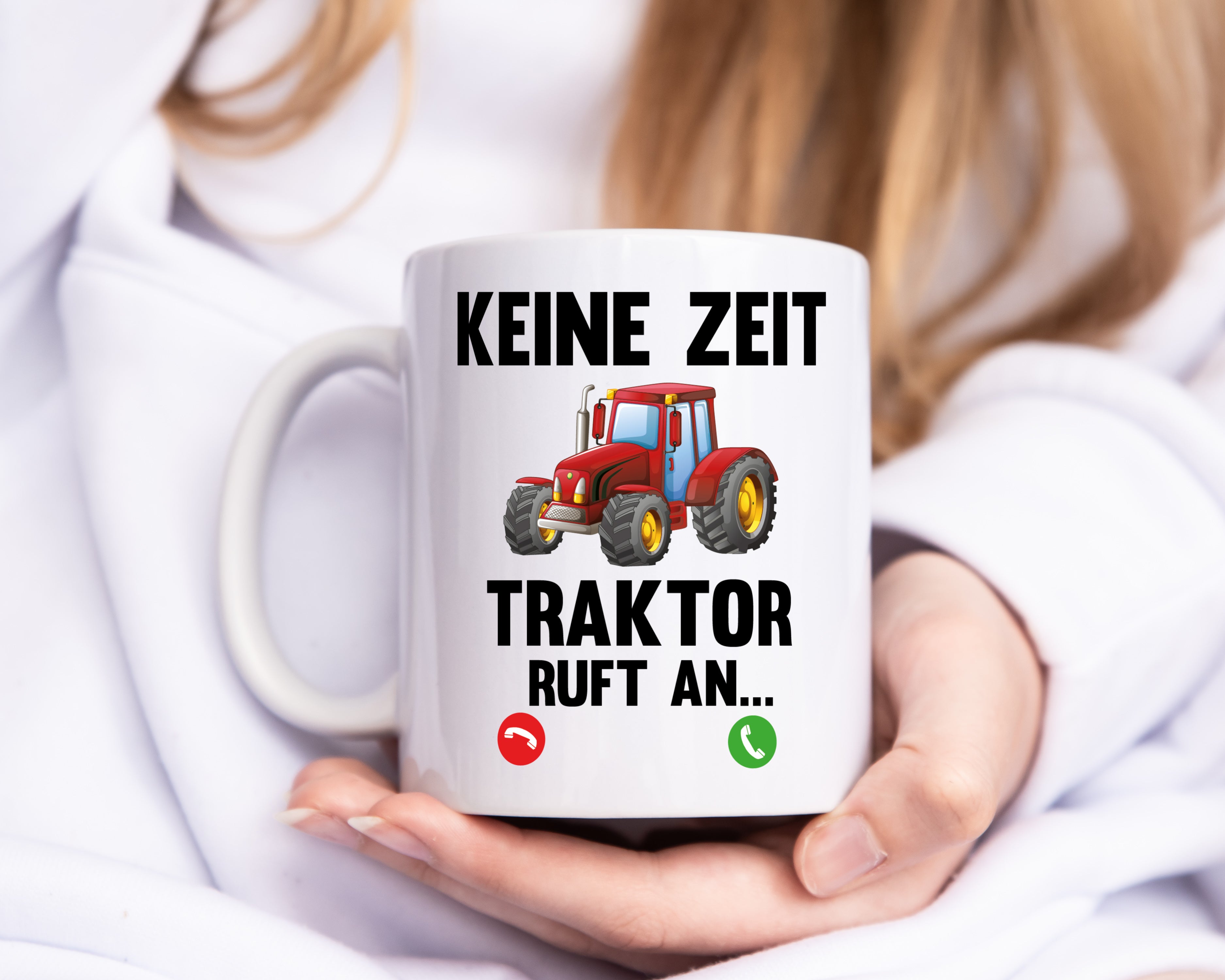 Traktor ruft an | Bauernhof | Herren | Bauer Spruch - Tasse Weiß - Kaffeetasse / Geschenk / Familie