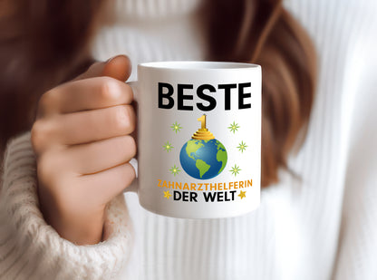 Welt Beste Zahnarzthelferin | Zahnmedizin - Tasse Weiß - Kaffeetasse / Geschenk / Familie