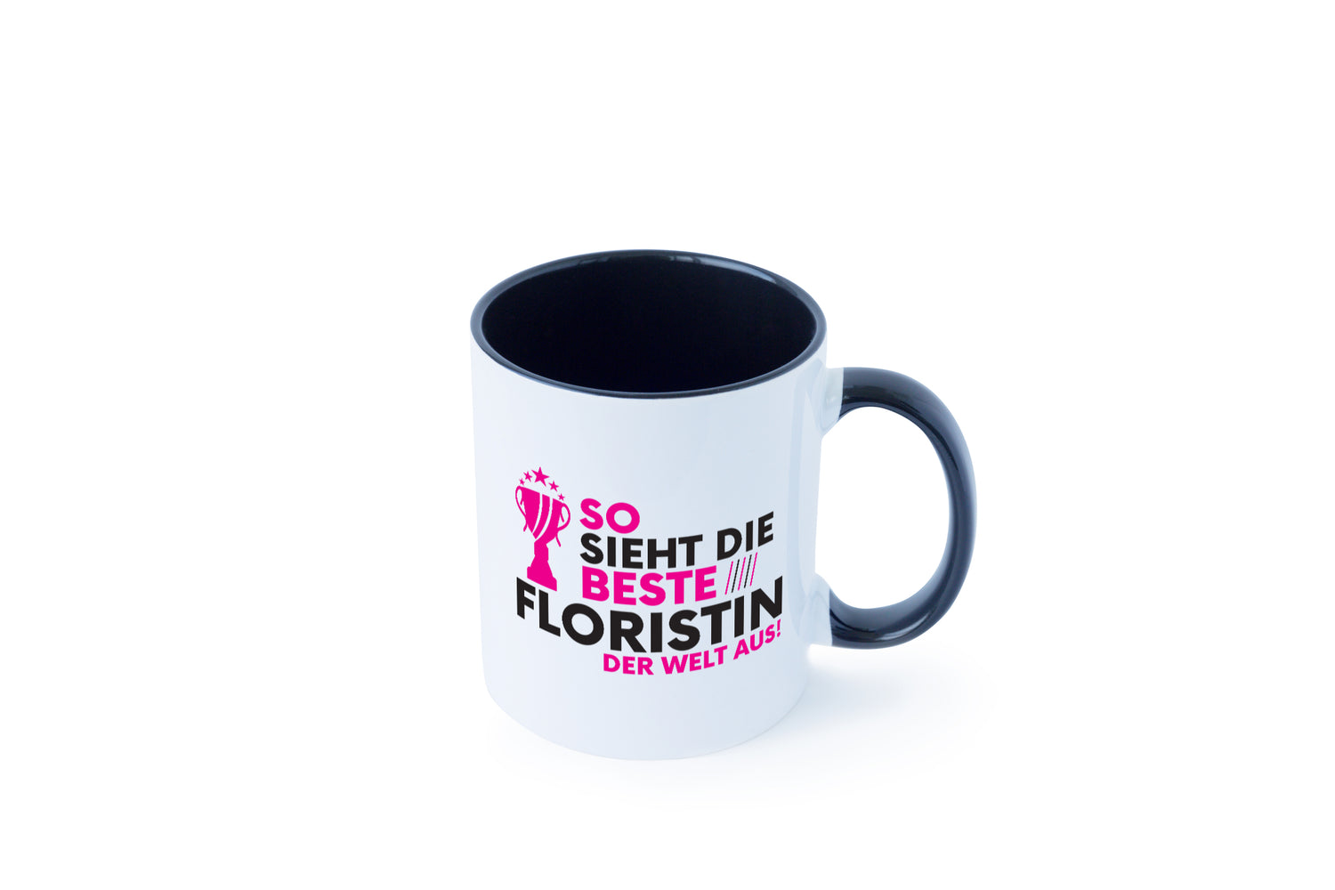 Die Weltbeste Floristin | Blumen Verkäuferin Tasse Weiß - Schwarz - Kaffeetasse / Geschenk / Familie