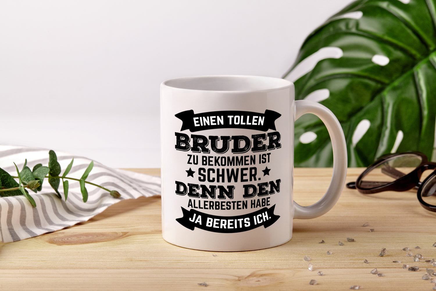 Allerbester Bruder | Geschwister Tasse | schöner Spruch - Tasse Weiß - Kaffeetasse / Geschenk / Familie