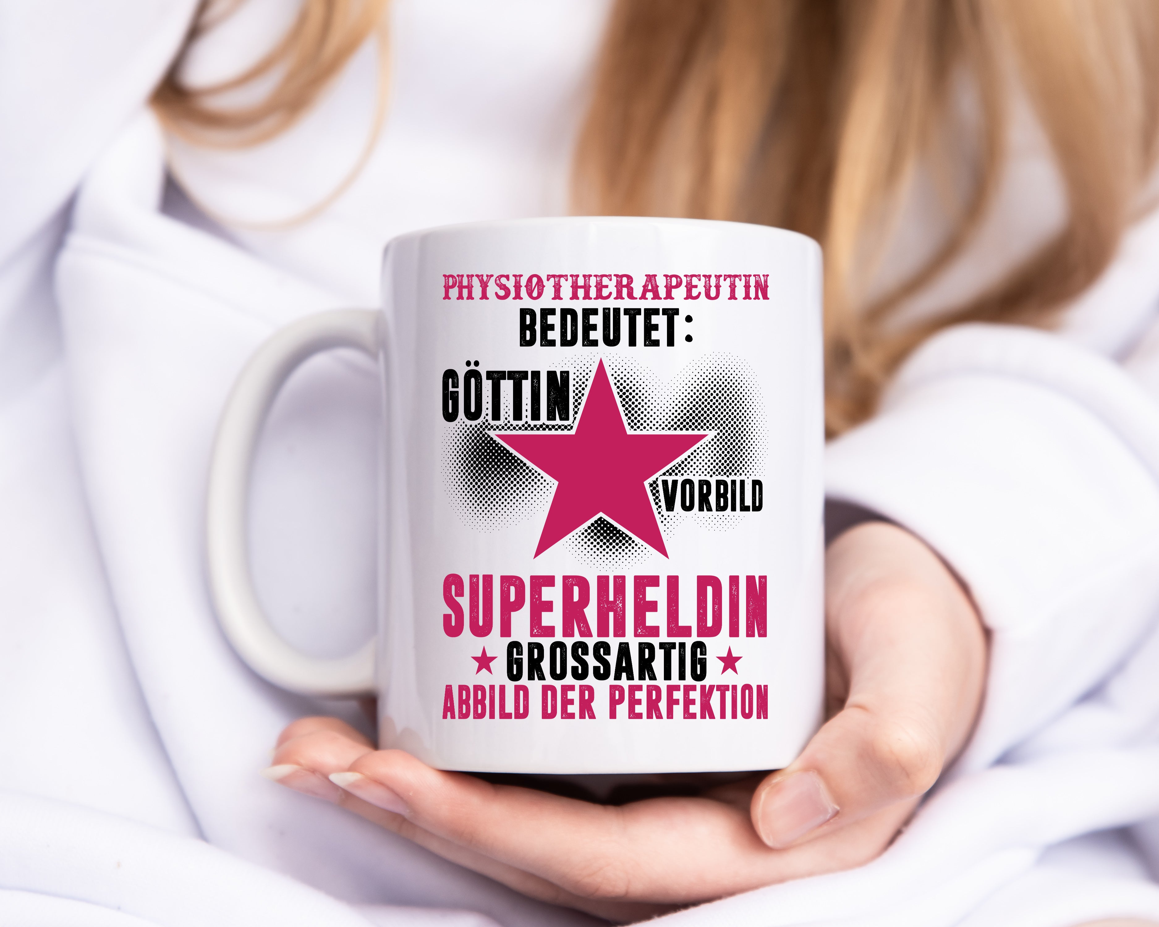 Bedeutung von Physiotherapeutin - Tasse Weiß - Kaffeetasse / Geschenk / Familie