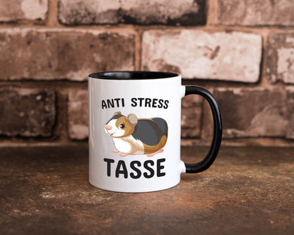 Anti Stress Tasse | Meerschweinchen Liebe | Haustier Tasse Weiß - Schwarz - Kaffeetasse / Geschenk / Familie