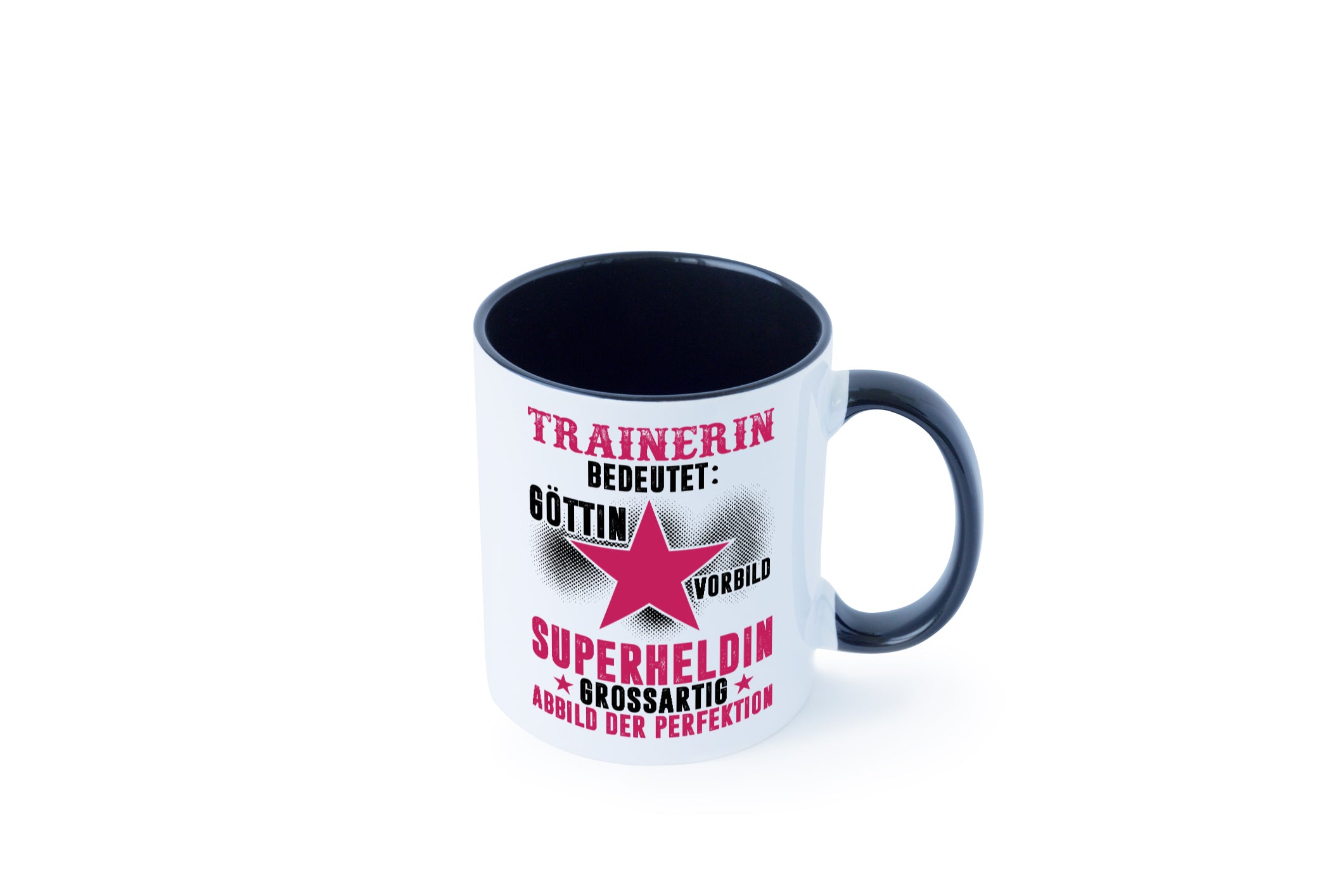 Bedeutung von Trainerin | Sportverein | Humor Tasse Weiß - Schwarz - Kaffeetasse / Geschenk / Familie