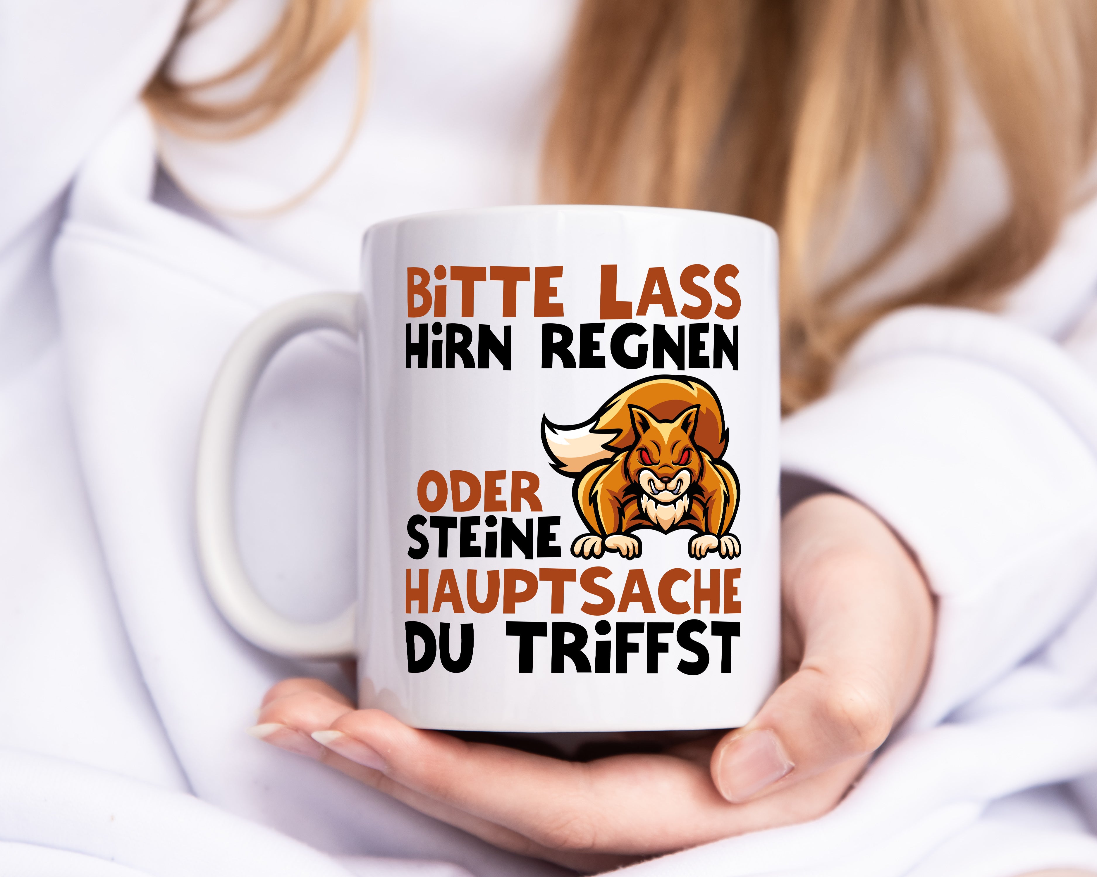 Hirn regen lassen - Tasse Weiß - Kaffeetasse / Geschenk / Familie