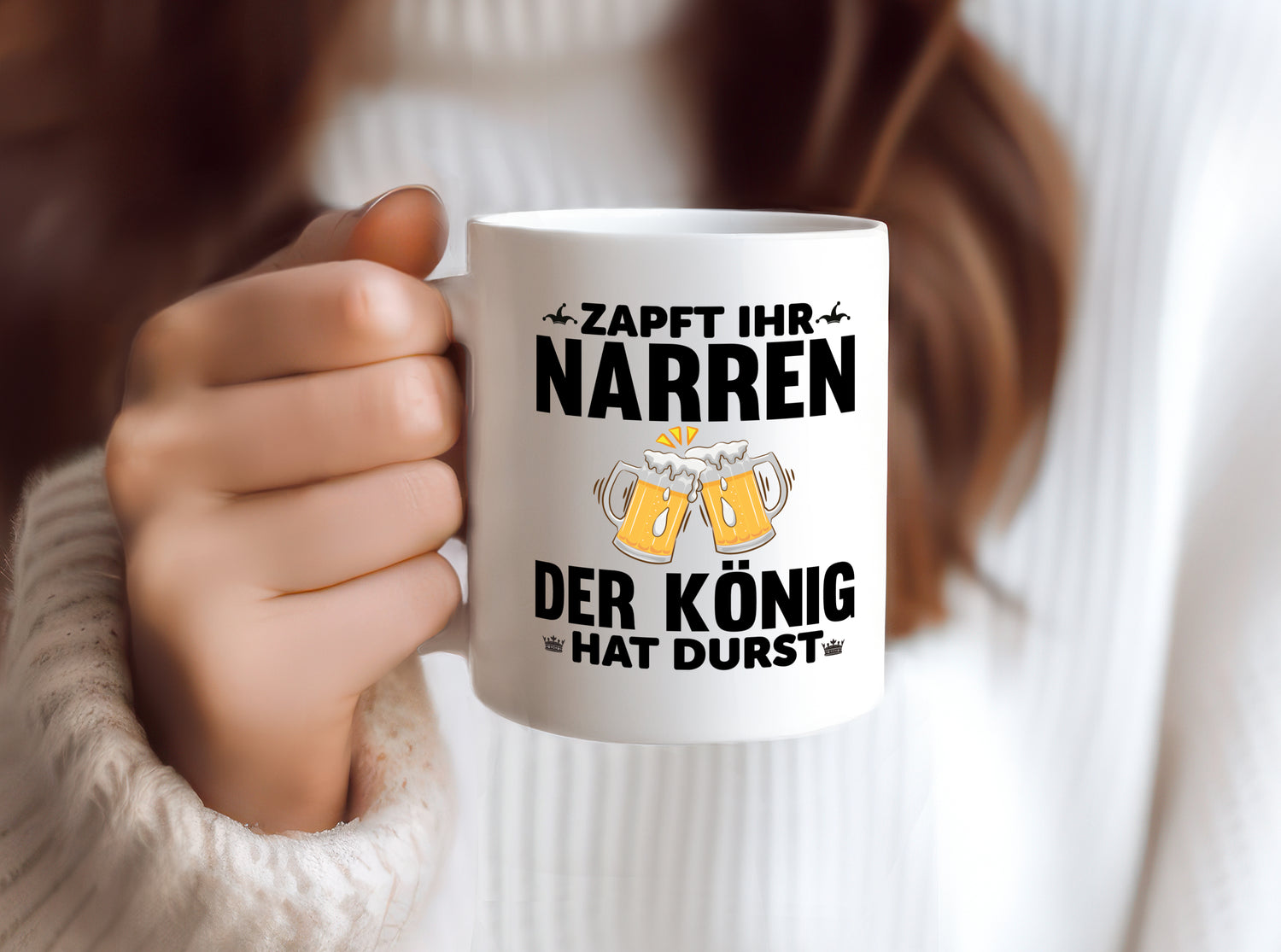 König hat Durst | Bier Spruch | Narren | Trinkspruch - Tasse Weiß - Kaffeetasse / Geschenk / Familie