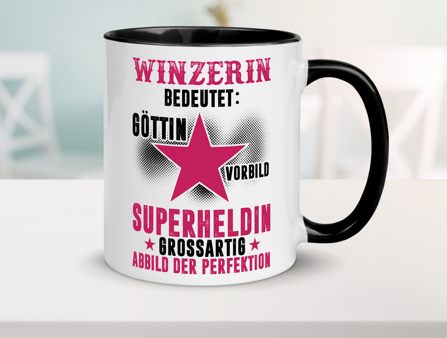 Bedeutung von Winzerin | Weinbauer | Wein Tasse Weiß - Schwarz - Kaffeetasse / Geschenk / Familie