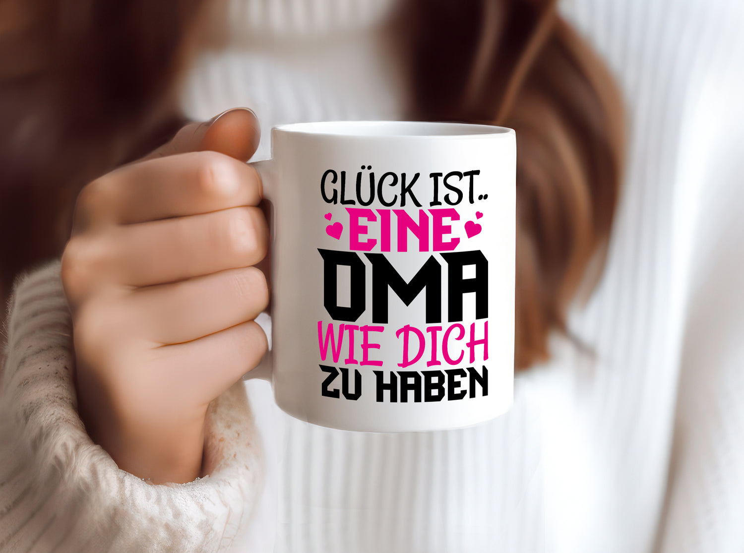 Glücklich dich zu haben Oma - Tasse Weiß - Kaffeetasse / Geschenk / Familie