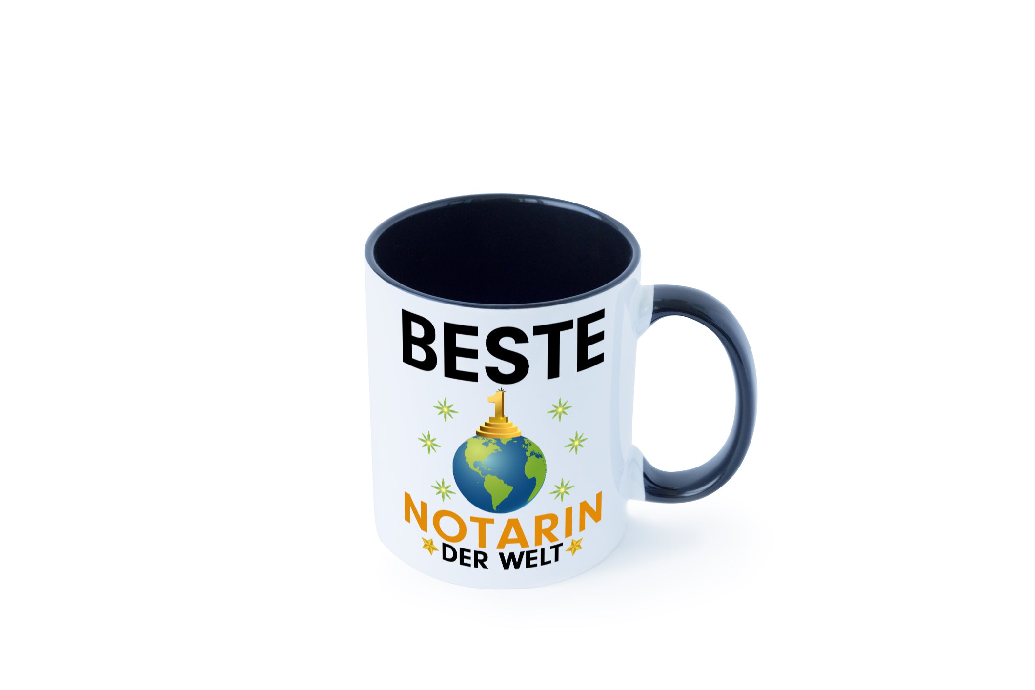 Welt Beste Notarin | Juristin Tasse Weiß - Schwarz - Kaffeetasse / Geschenk / Familie