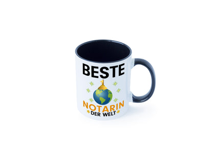 Welt Beste Notarin | Juristin Tasse Weiß - Schwarz - Kaffeetasse / Geschenk / Familie