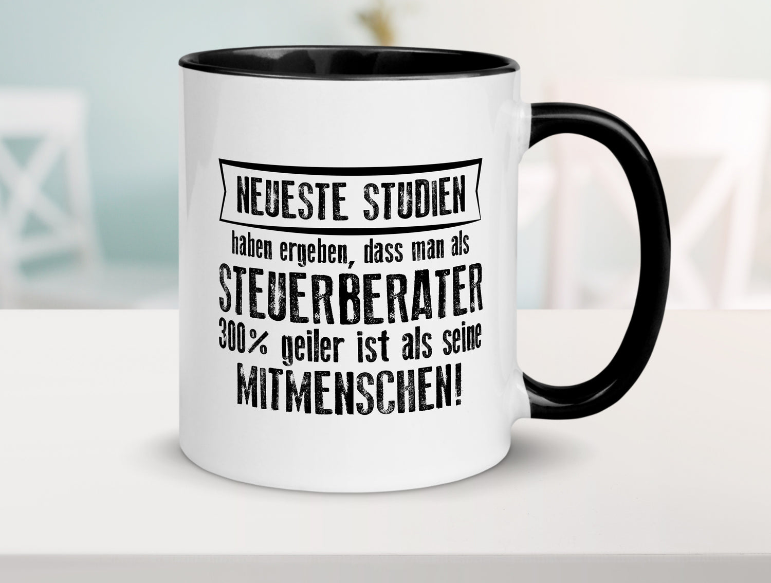 Neuste Studien: Steuerberater | Steuern Tasse Weiß - Schwarz - Kaffeetasse / Geschenk / Familie