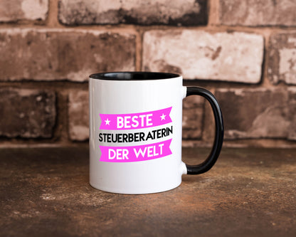 Beste Steuerberaterin | Steuer Beratung Tasse Weiß - Schwarz - Kaffeetasse / Geschenk / Familie