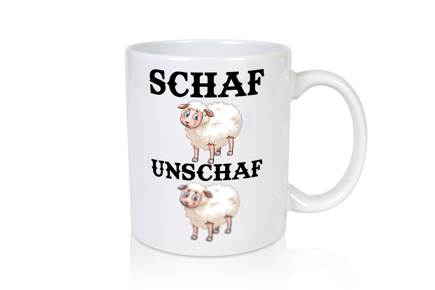 Schaf Unschaf - Tasse Weiß - Kaffeetasse / Geschenk / Familie