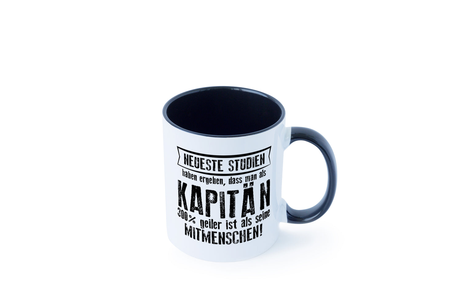 Neuste Studien: Kapitän | Schiffskapitän | Schiff Tasse Weiß - Schwarz - Kaffeetasse / Geschenk / Familie