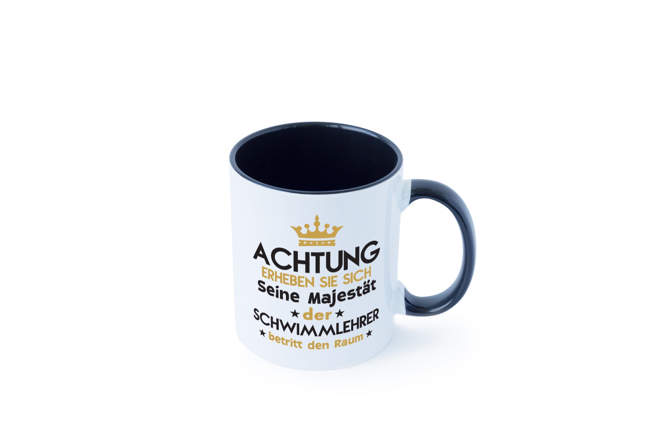 Seine Majestät Schwimmlehrer | Lehrer | Schüler | schwimmen Tasse Weiß - Schwarz - Kaffeetasse / Geschenk / Familie