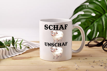 Schaf Unschaf - Tasse Weiß - Kaffeetasse / Geschenk / Familie