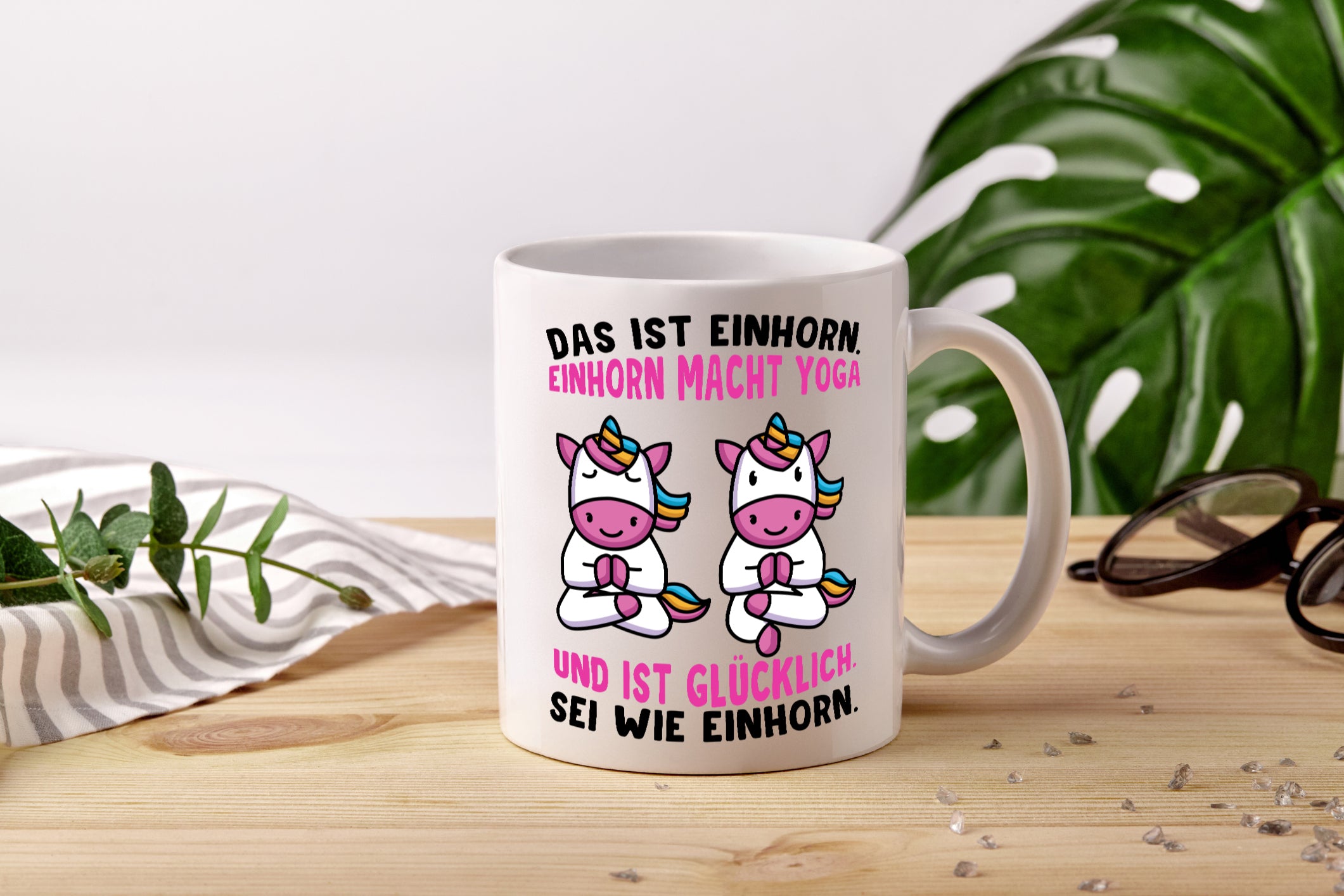 Einhorn Yoga | Yogalehrer Tasse | Guru | Entspannung - Tasse Weiß - Kaffeetasse / Geschenk / Familie