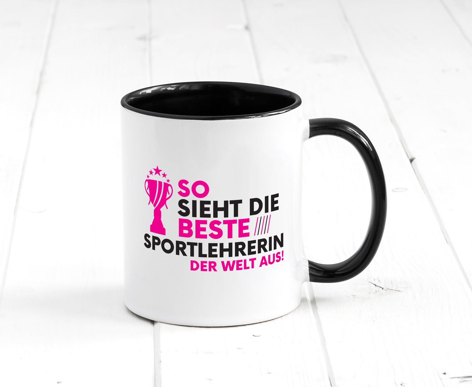 Die Weltbeste Sportlehrerin | Lehrer | Sport Tasse Weiß - Schwarz - Kaffeetasse / Geschenk / Familie