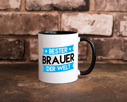 Bester Brauer | Bier Brauer | Brauerei Tasse Weiß - Schwarz - Kaffeetasse / Geschenk / Familie