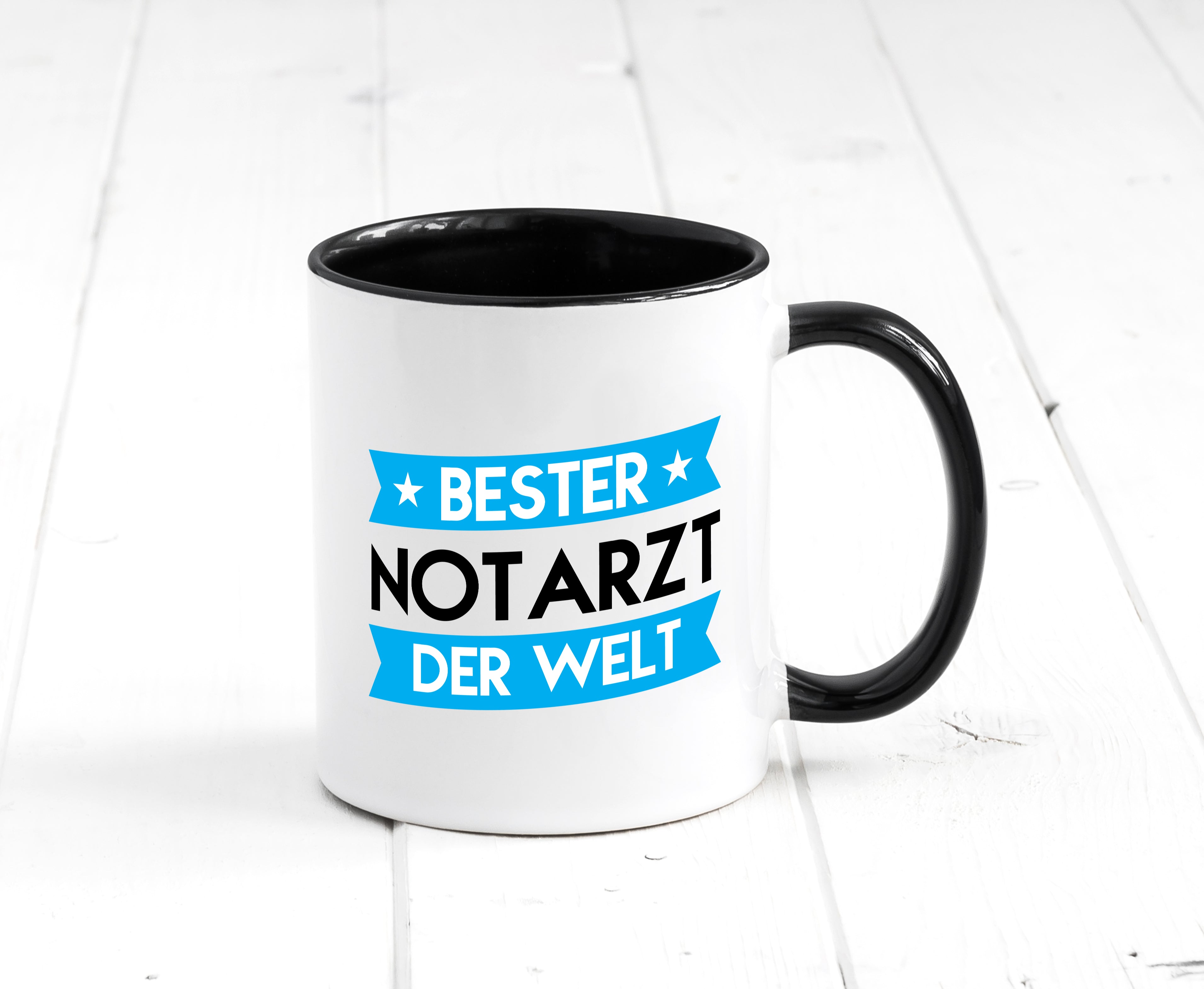 Bester Notarzt | Arzt Tasse Weiß - Schwarz - Kaffeetasse / Geschenk / Familie