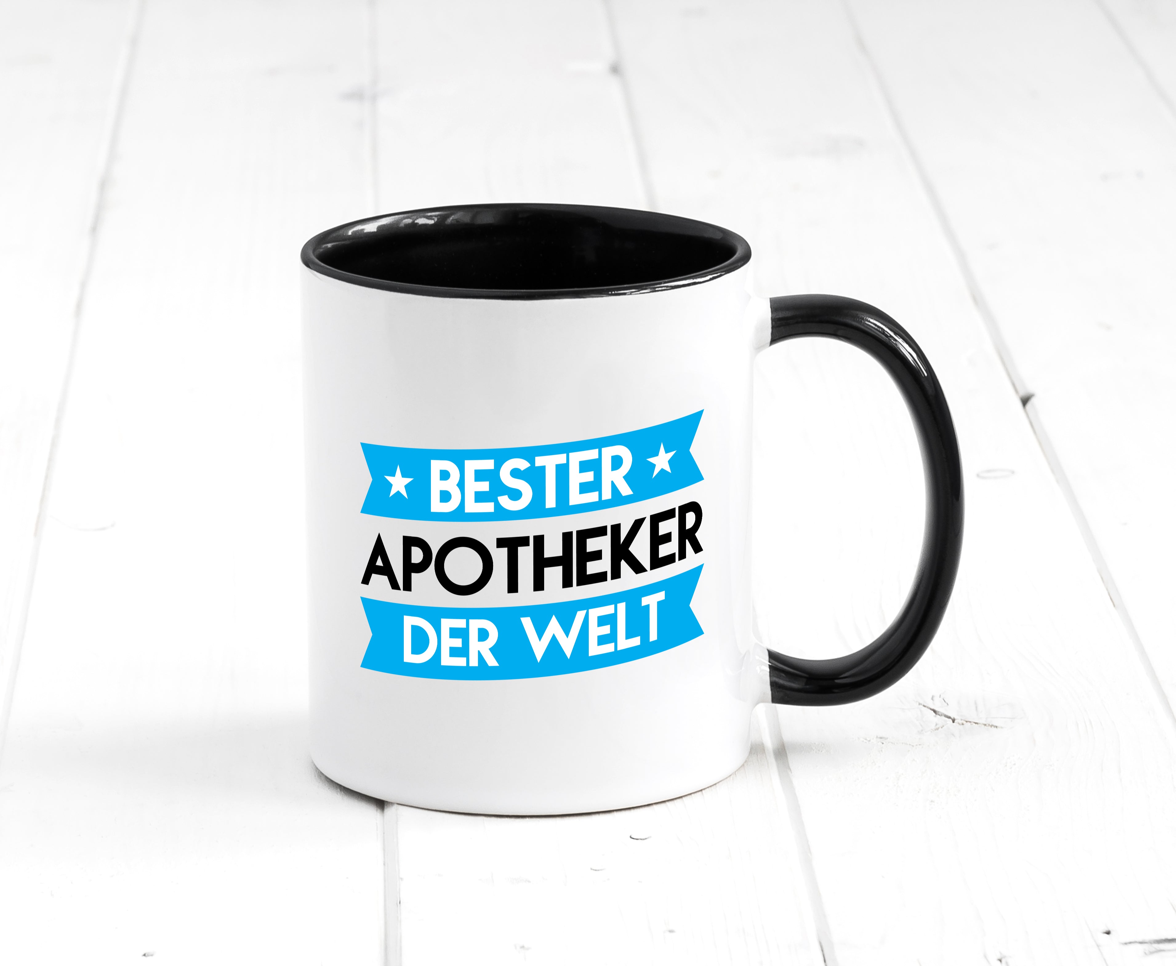 Bester Apotheker | Apotheke | Pharmazie Tasse Weiß - Schwarz - Kaffeetasse / Geschenk / Familie