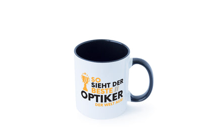 Der Weltbeste Optiker | Augenoptiker Tasse Weiß - Schwarz - Kaffeetasse / Geschenk / Familie