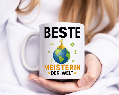 Welt Beste Meisterin | Meisterbrief - Tasse Weiß - Kaffeetasse / Geschenk / Familie