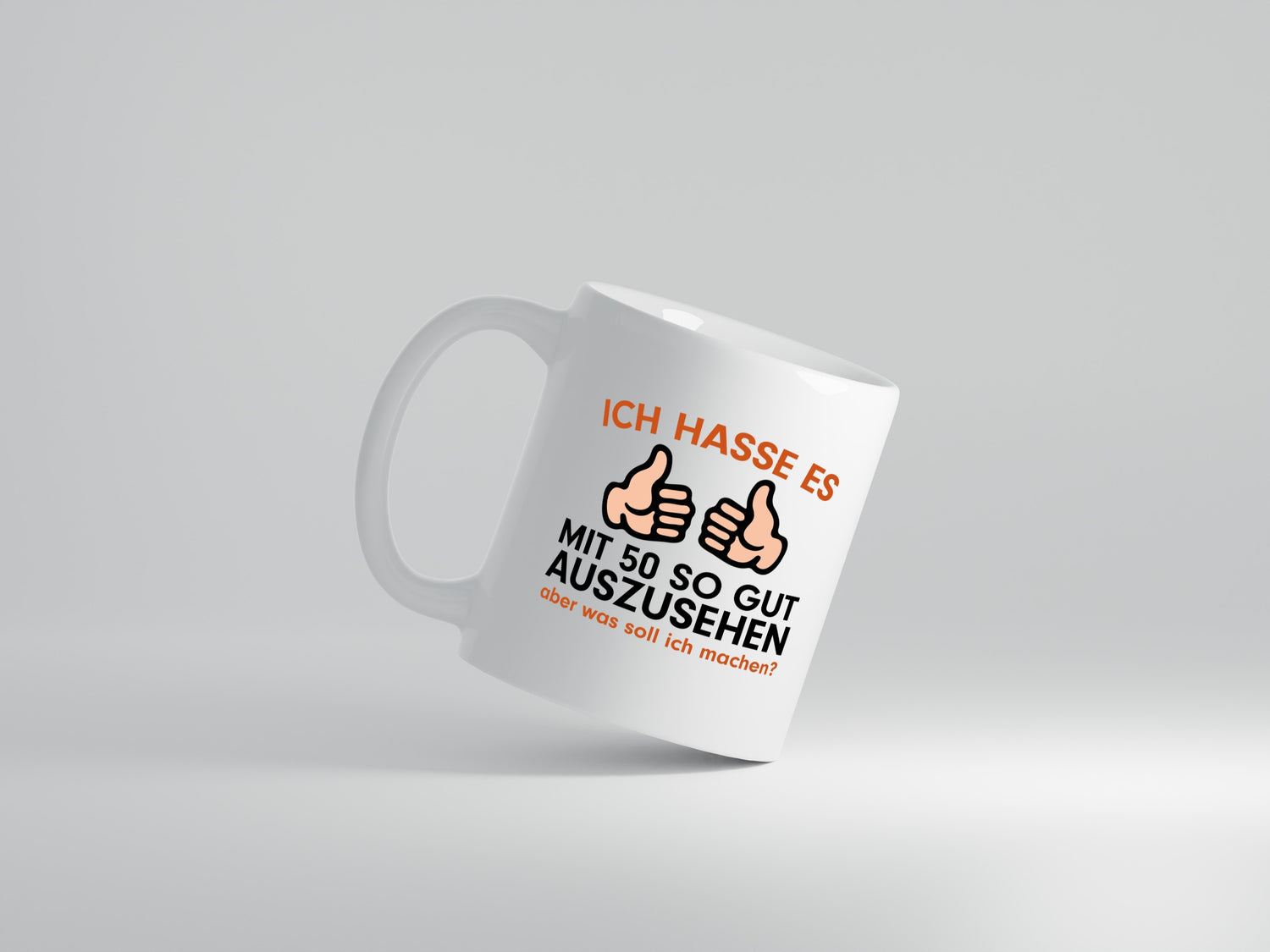 Mit 50 | Geburtstag | lustiger Spruch | 50er - Tasse Weiß - Kaffeetasse / Geschenk / Familie