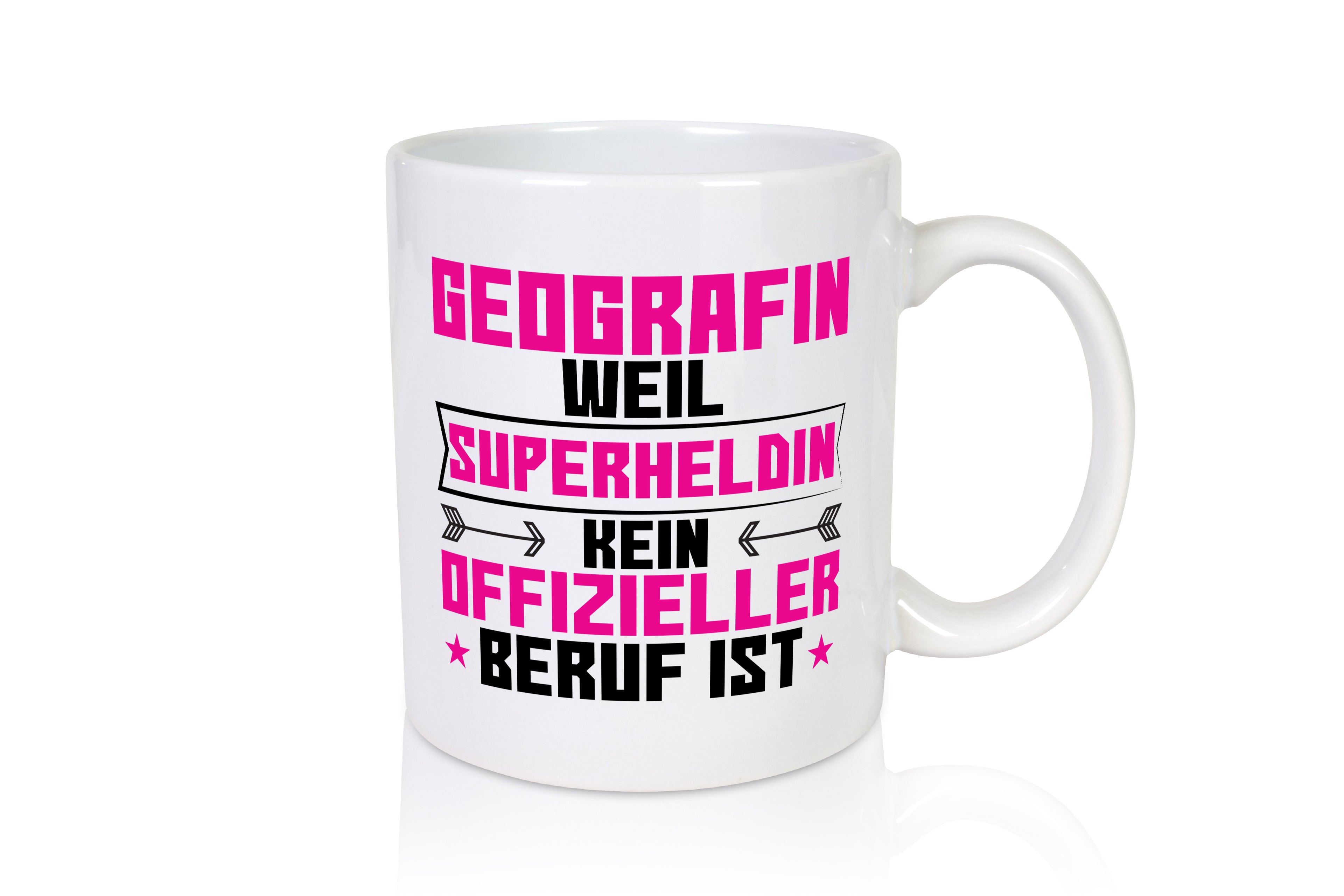 Superheldin Geografin | Geografie - Tasse Weiß - Kaffeetasse / Geschenk / Familie