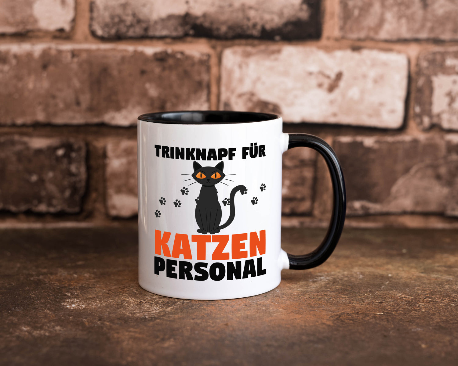 Katzen Personal | Katzenbesitzer Tasse | Katze Humor Tasse Weiß - Schwarz - Kaffeetasse / Geschenk / Familie