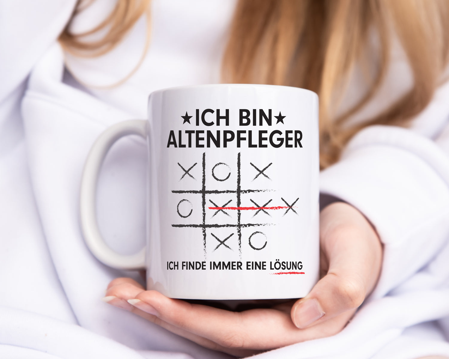 Lösung Finden: Altenpfleger | Pflegepersonal - Tasse Weiß - Kaffeetasse / Geschenk / Familie