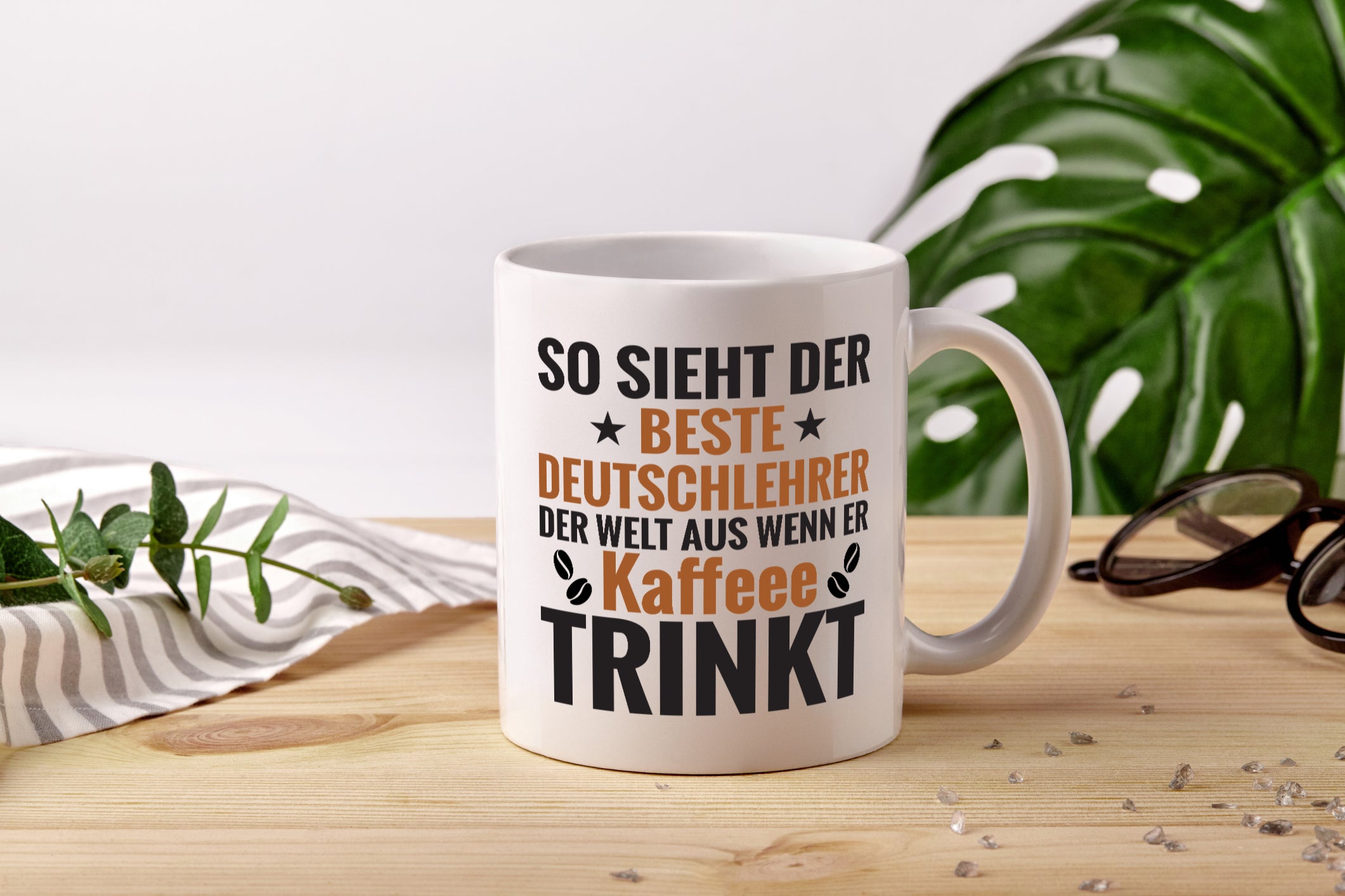 Kaffee Trink: Deutschlehrer | Lehrer | Schule - Tasse Weiß - Kaffeetasse / Geschenk / Familie