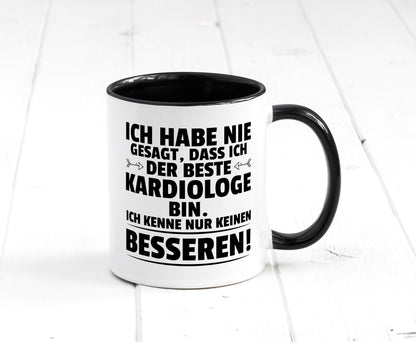 Der Beste Kardiologe | Kardiologie Tasse Weiß - Schwarz - Kaffeetasse / Geschenk / Familie