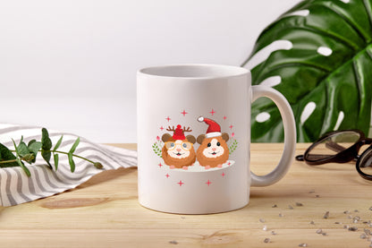 Weihnachtsmotiv | Weihnachten Meerschweinchen | Fest - Tasse Weiß - Kaffeetasse / Geschenk / Familie