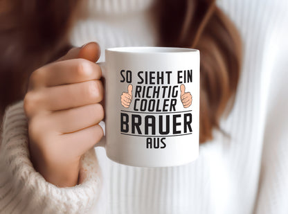 Richtig Cooler Brauer | Bier Brauer | Brauerei - Tasse Weiß - Kaffeetasse / Geschenk / Familie