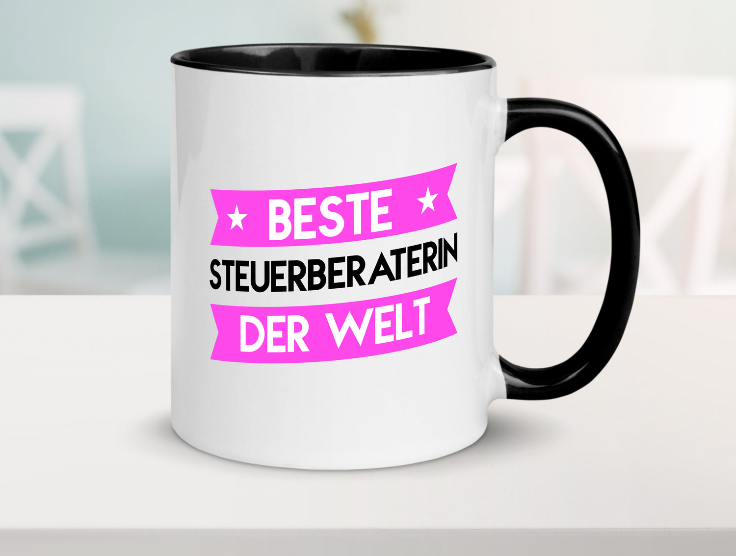 Beste Steuerberaterin | Steuer Beratung Tasse Weiß - Schwarz - Kaffeetasse / Geschenk / Familie