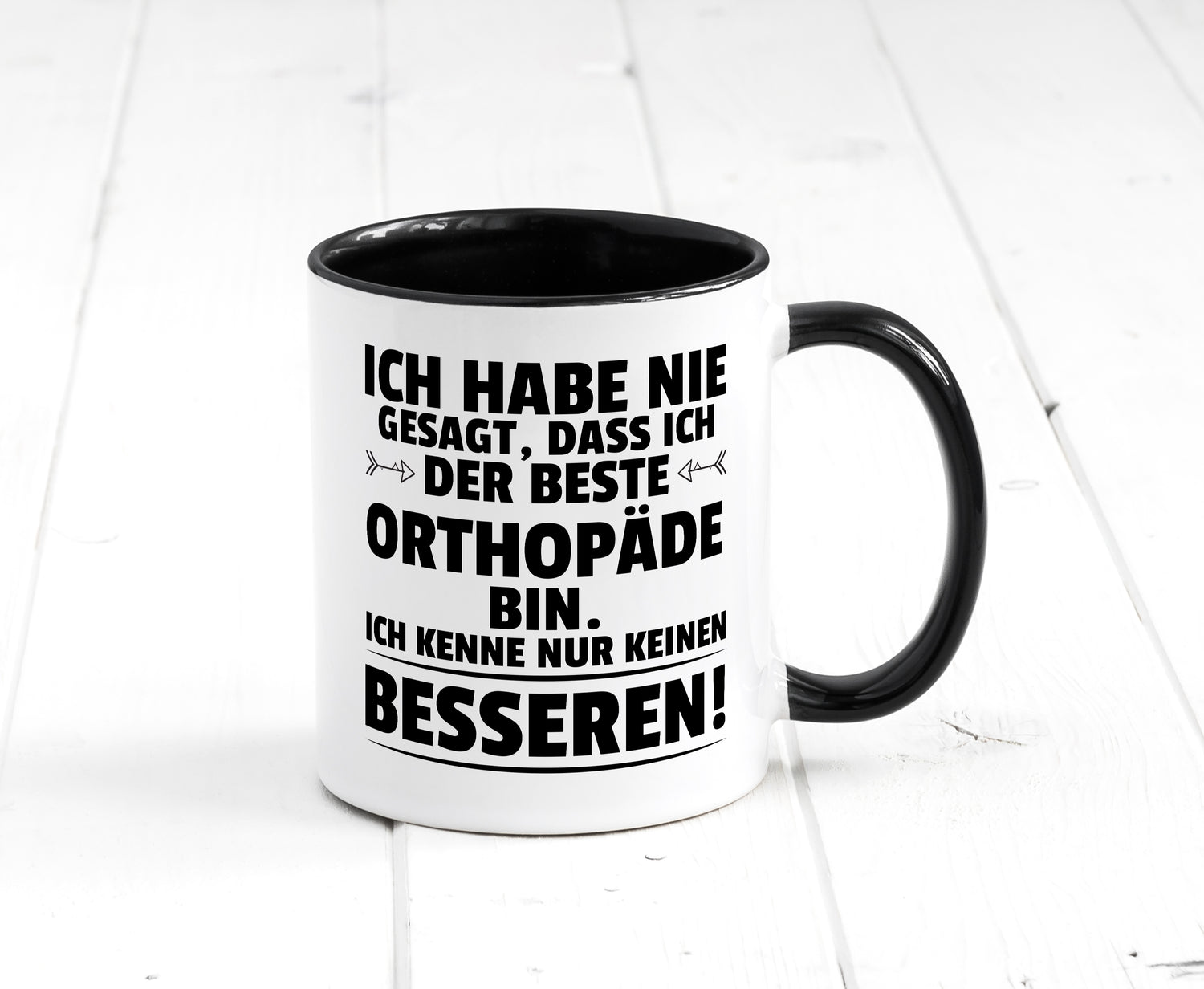 Der Beste Orthopäde | Orthopädie Tasse Weiß - Schwarz - Kaffeetasse / Geschenk / Familie