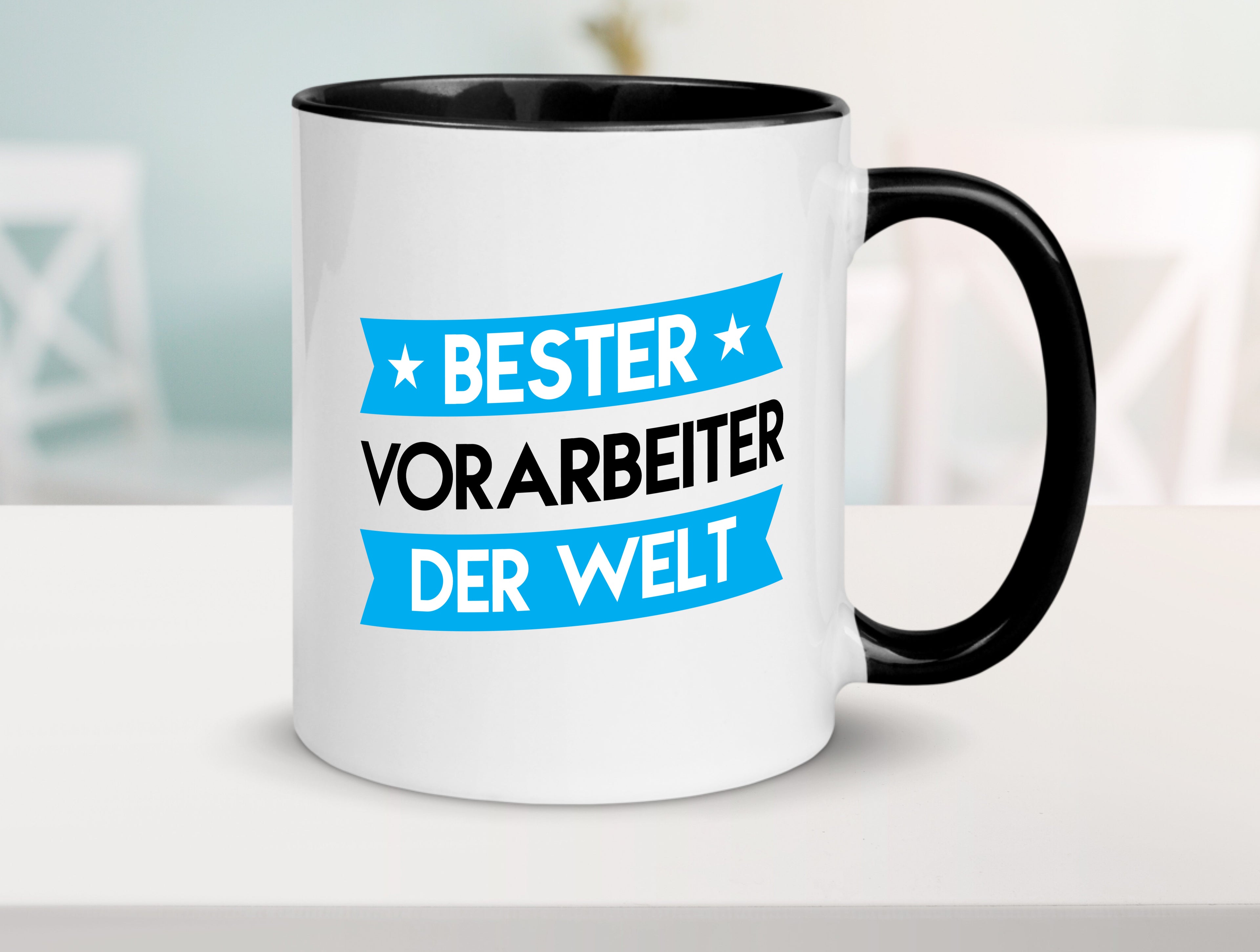 Bester Vorarbeiter | Kollege | Teamleiter Tasse Weiß - Schwarz - Kaffeetasse / Geschenk / Familie