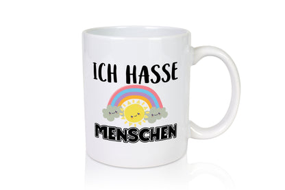 Ich hasse Menschen | Kinder Zeichnung | Zyniker Tasse - Tasse Weiß - Kaffeetasse / Geschenk / Familie