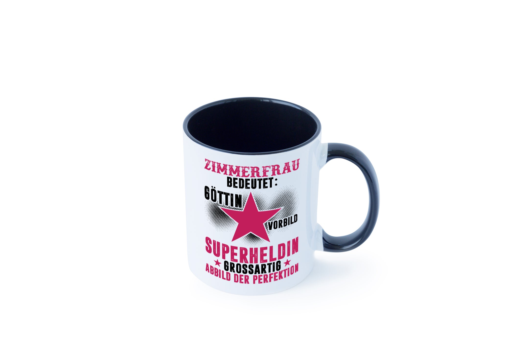 Bedeutung von Zimmerfrau| Holzbau | Handwerkerin Tasse Weiß - Schwarz - Kaffeetasse / Geschenk / Familie