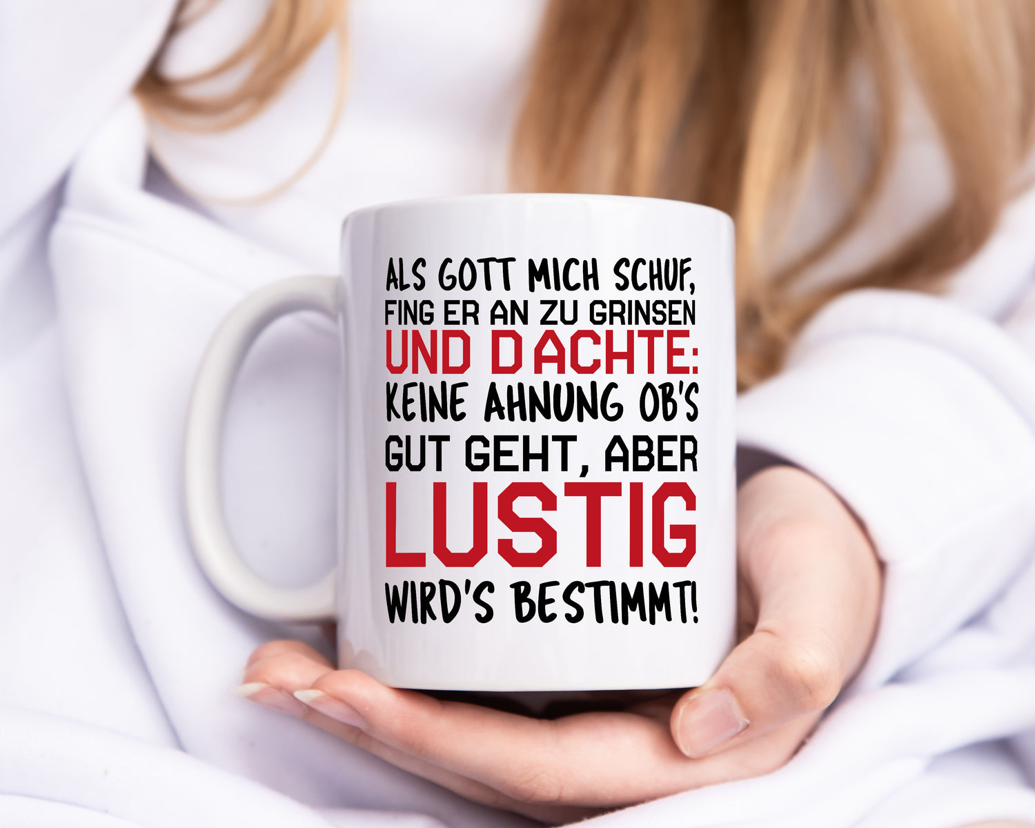 Als Gott mich Schuf - Tasse Weiß - Kaffeetasse / Geschenk / Familie