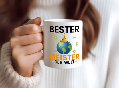 Welt Bester Meister | Meisterbrief - Tasse Weiß - Kaffeetasse / Geschenk / Familie