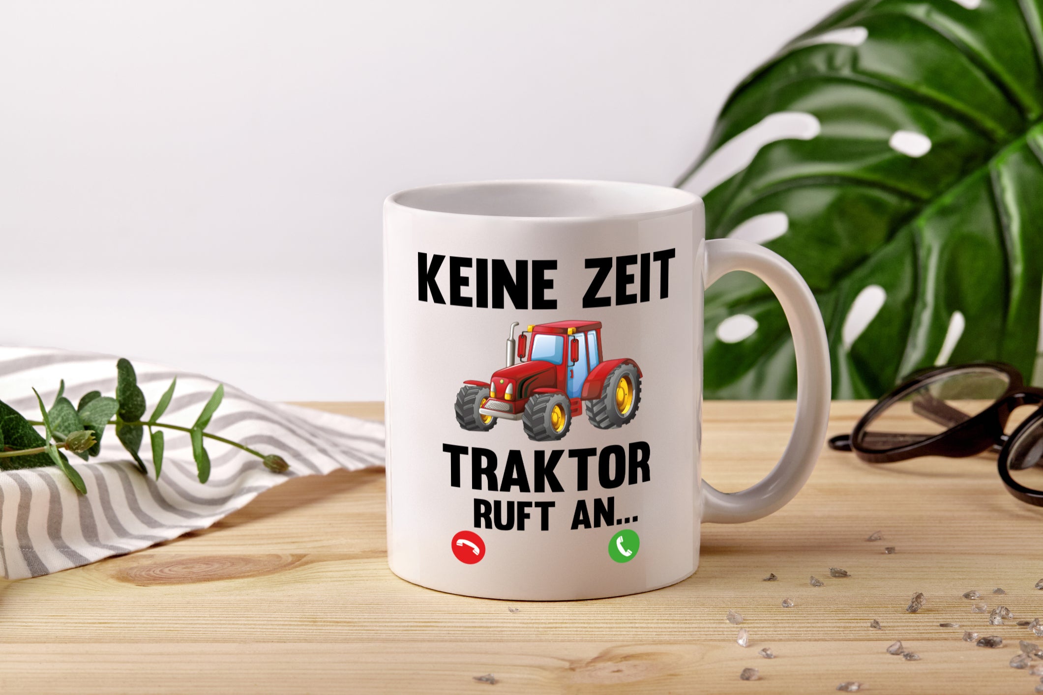 Traktor ruft an | Bauernhof | Herren | Bauer Spruch - Tasse Weiß - Kaffeetasse / Geschenk / Familie