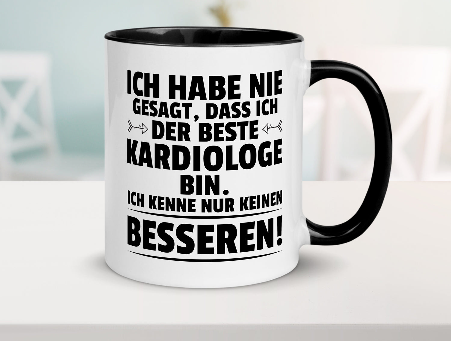 Der Beste Kardiologe | Kardiologie Tasse Weiß - Schwarz - Kaffeetasse / Geschenk / Familie