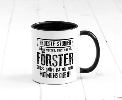 Neuste Studien: Förster | Forst Arbeit Tasse Weiß - Schwarz - Kaffeetasse / Geschenk / Familie