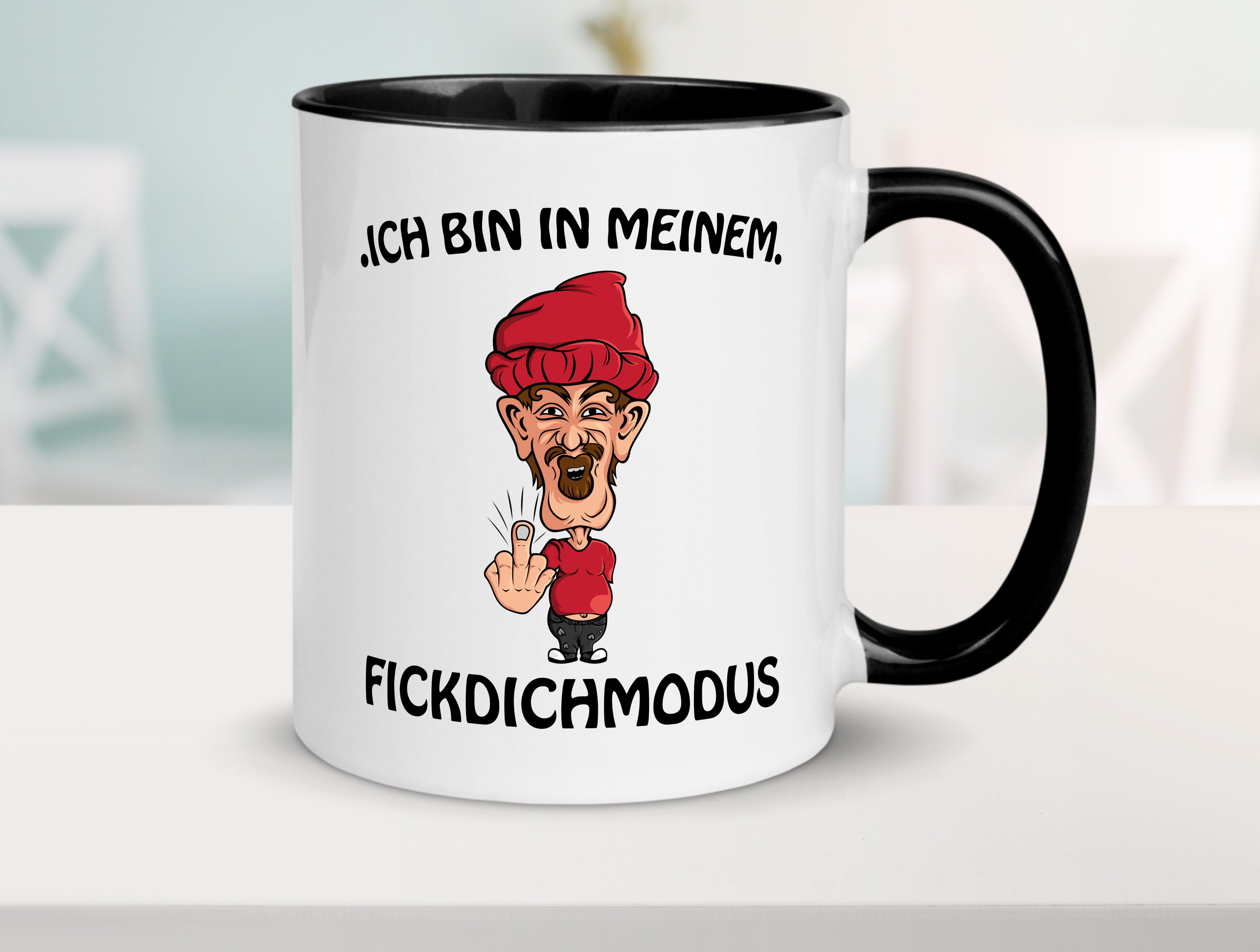 FickDichModus Tasse Weiß - Schwarz - Kaffeetasse / Geschenk / Familie